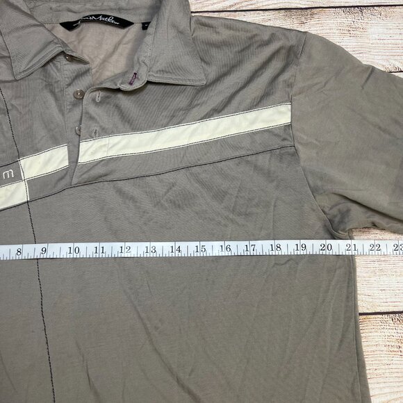 Travis Mathew Gray White Stripe Golf Polo Shirt Performance Men's Large - Picture 6 of 14